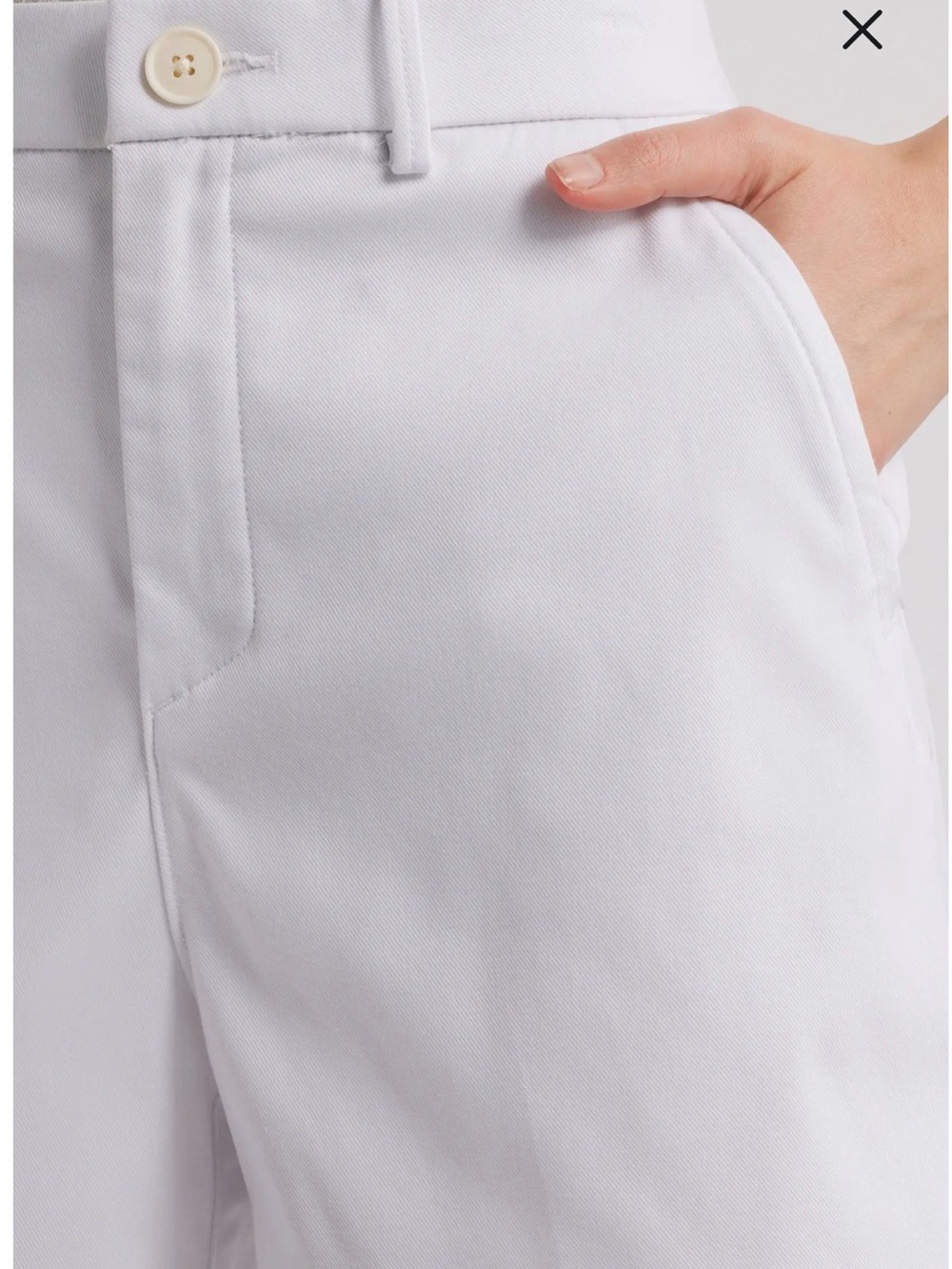 SPANX supersmooth™ Stretch Twill Shorts White flat front Sz S - Picture 4 of 11